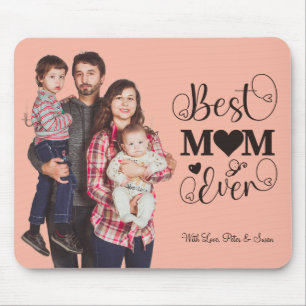 "Beste moeder ooit" gepersonaliseerde mousepad met Muismat