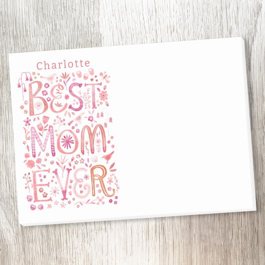Beste moeder ooit Gepersonaliseerde naam bloem Post-it® Notes