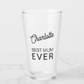 Beste moeder ooit gepersonaliseerde naam glas (Voorkant)