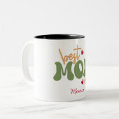 Beste Moeder Ooit Gepersonaliseerde Script Naam Mo Tweekleurige Koffiemok (Voorkant links)