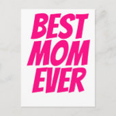 Beste moeder ooit gepersonaliseerde tekst hot roze briefkaart (Voorkant)