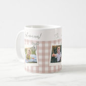 Beste Moeder Ooit Gingham Fotocollage Koffiemok (Voorkant links)