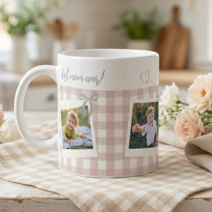 Beste Moeder Ooit Gingham Fotocollage Koffiemok