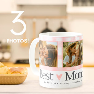 Beste moeder ooit Gingham Hearts 3 Foto Moederdag Koffiemok