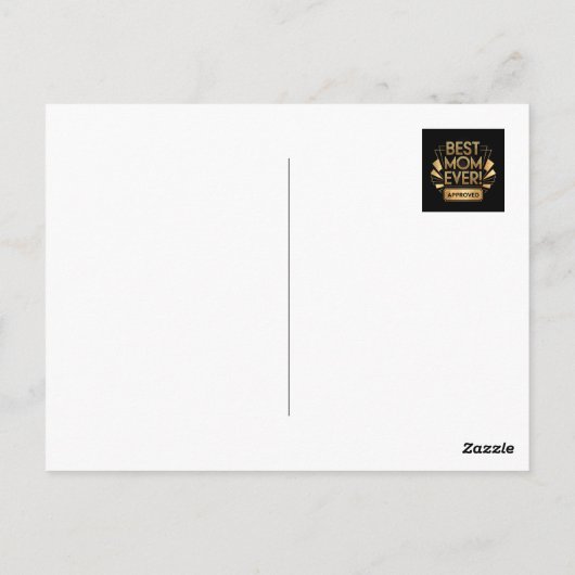Beste Moeder Ooit, Goedgekeurd - Gouden Tekst Ontw Briefkaart (Achterkant)