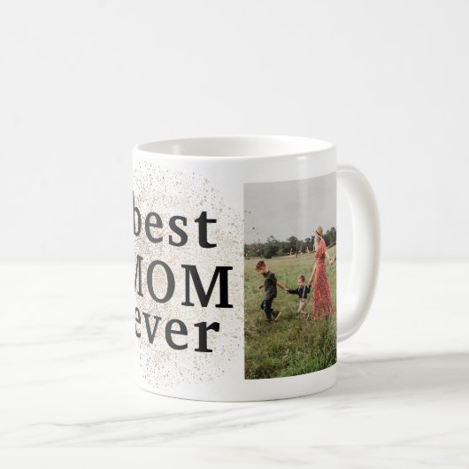 Beste moeder ooit Gold Custom Multi Photo Mok (Voorkant rechts)