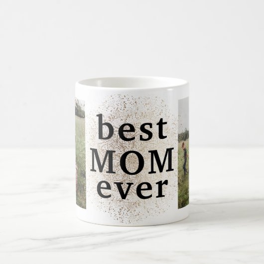 Beste moeder ooit Gold Custom Multi Photo Mok (Center)