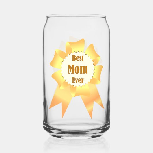 Beste moeder ooit Golden winner award lint Blikvorm Glas (Achterkant)