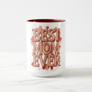 Beste moeder ooit Goud 3D-ontwerp   Elegante Moede Mok