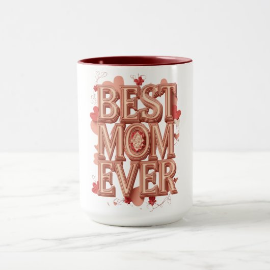 Beste moeder ooit Goud 3D-ontwerp | Elegante Moede Mok (Midden)