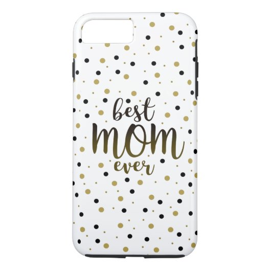 Beste moeder ooit, goud en zwarte confetti typogra Case-Mate iPhone case (Achterkant)