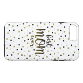 Beste moeder ooit, goud en zwarte confetti typogra Case-Mate iPhone case (Achterkant (Horizontaal))