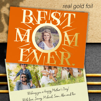 Beste Moeder Ooit goud typografie Moederdag foto Folie Feestdagenkaart