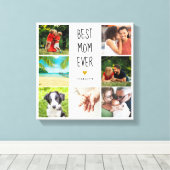 Beste Moeder Ooit Gouden Hart 7 Foto Collage Canvas Afdruk (Insitu (Houten vloer))
