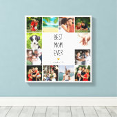Beste Moeder Ooit Gouden Hart Fotocollage Canvas Afdruk (Insitu (Houten vloer))
