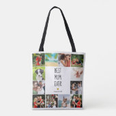 Beste Moeder Ooit Gouden Hart Fotocollage Tote Bag (Achterkant)