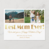 " beste moeder ooit " gouden luxe 2 foto ' s colla briefkaart (Voorkant)