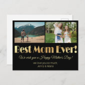 " beste moeder ooit " gouden zwarte 2 foto ' s col briefkaart (Voorkant / Achterkant)