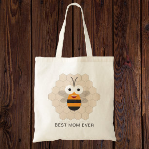 Beste moeder ooit grappige cute honingbij bijenkor tote bag