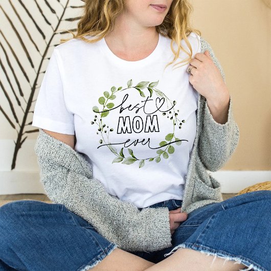 Beste moeder ooit | Greenery Wreath Mother T-shirt