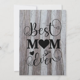 Beste moeder ooit Grijs schuurhout 2025 Feestdagenkaart