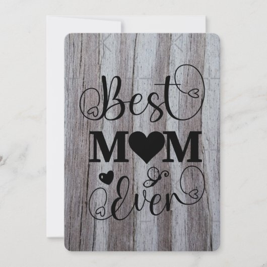 Beste moeder ooit Grijs schuurhout 2025 Feestdagenkaart (Voorkant)