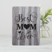 Beste moeder ooit Grijs schuurhout 2025 Feestdagenkaart (Staand voorkant)
