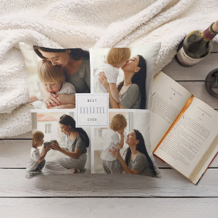 Beste moeder ooit   Grijs & Wit Kinder Fotocollage Kussen
