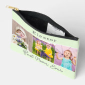 Beste moeder ooit groen 3 foto's Monogrammed Etui (Open)