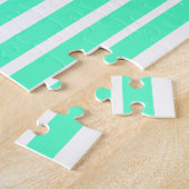 Beste moeder ooit groen gestreept patroon pastel n legpuzzel (Zijkant)