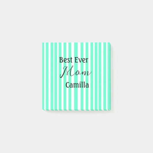 Beste moeder ooit groen gestreept patroon pastel n post-it® notes (Voorkant)