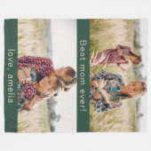 Beste moeder ooit groen twee foto's fleece deken (Voorkant (Horizontaal))