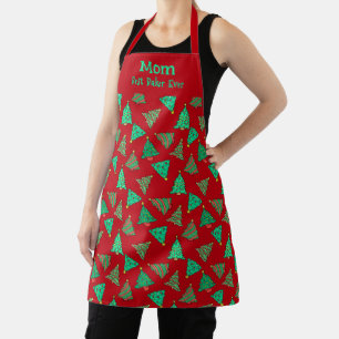 Beste moeder ooit groene kerstbomen rood patroon schort