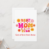 Beste Moeder Ooit Groovy Bloemige Moederdag Op Maa Kaart (Voorkant / Achterkant in situ)