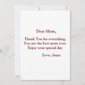 Beste Moeder Ooit Groovy Bloemige Moederdag Op Maa Kaart (Achterkant)