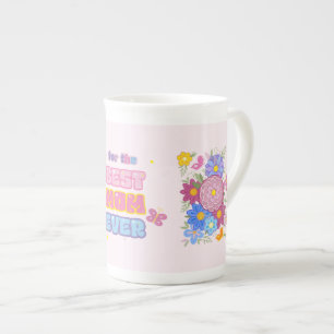 Beste Moeder Ooit Groovy Pastel Bloemen Moederdag Porselein Kop