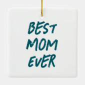 Beste moeder ooit grunge border foto keramisch ornament (Achterkant)