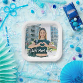 Beste moeder ooit grunge border foto papieren bordje (Feest)