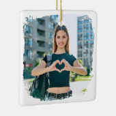 Beste Moeder Ooit Grunge Rand Foto Keramisch Ornament (Rechts)