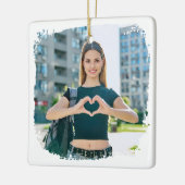 Beste Moeder Ooit Grunge Rand Foto Keramisch Ornament (Links)