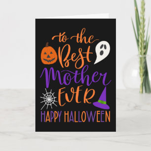 Beste moeder ooit Halloween in oranje en paars Kaart