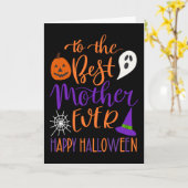 Beste Moeder ooit Halloween in Sinaasappel en Paar Kaart (Gele Bloem)