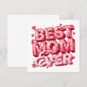 Beste Moeder Ooit Hart 3D-ontwerp | Cute Cadeau vo Kaart (Voorkant / Achterkant)
