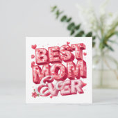 Beste Moeder Ooit Hart 3D-ontwerp | Cute Cadeau vo Kaart (Staand voorkant)