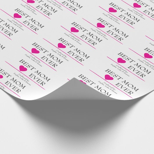 Beste moeder ooit hart | Aangepaste achternaam - Cadeaupapier (Hoek)