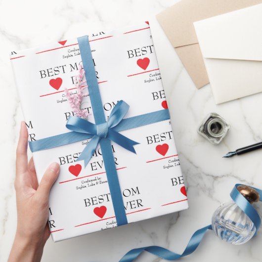 Beste moeder ooit hart | Aangepaste achternaam - Cadeaupapier (Geschenken)