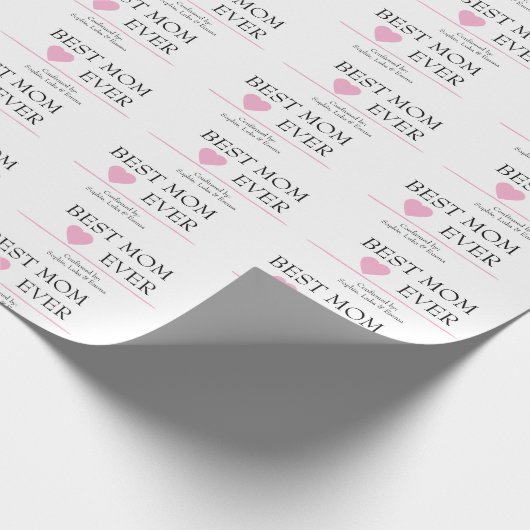 Beste moeder ooit hart | Aangepaste achternaam - Cadeaupapier (Hoek)