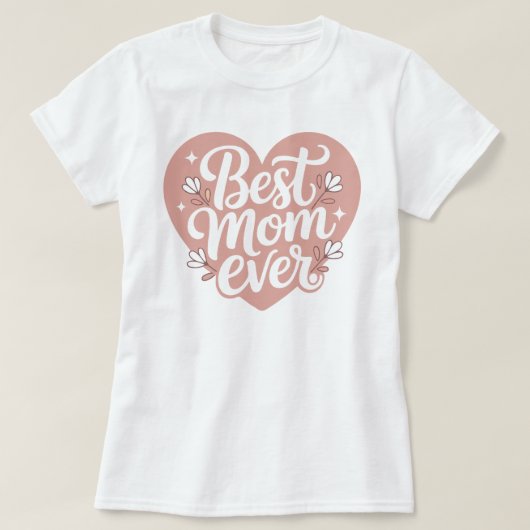 Beste Moeder Ooit Hart Bloemen T-shirt - Moederdag (Design voorkant)