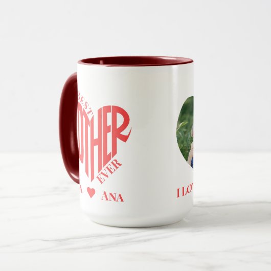 Beste Moeder Ooit Hart Foto - Gepersonaliseerd Cad Mok (Voorkant links)