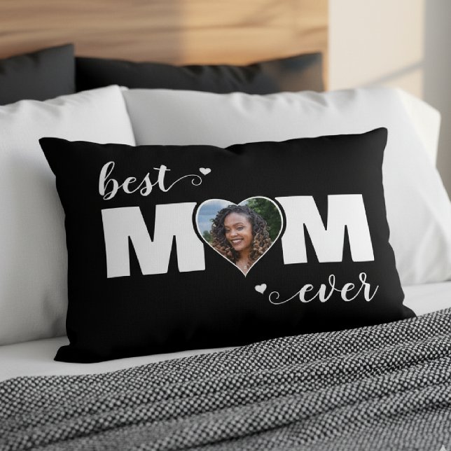 Beste Moeder Ooit Hart Foto Moederdag Accent Kussen (Best Mom Ever Heart Photo Mother's Day Accent Pillow
)